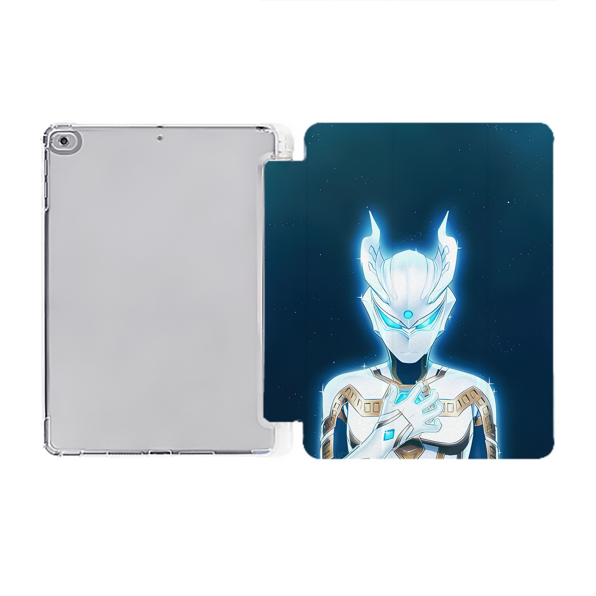 （画像用） ウルトラマン Ultraman IPad ケース ペン収納付き 三つ折りスタンド PUレザー×シリコン 対応機種9.5/10.5/10.9インチ